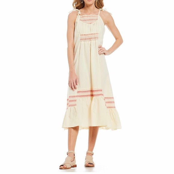 FREE PEOPLE | Another Love Smocked Midi Dress - Picture 1 of 4